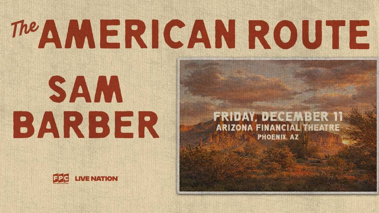 The American Route Sam Barber concert poster. Fri, Dec 11, Arizona Financial Theatre, Phoenix, AZ.