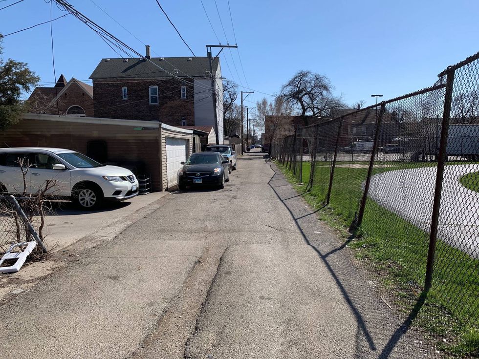 The approximate location where Chicago police killed 13-year-old Adam Toledo, in an alley way near 24th and Sawyer.