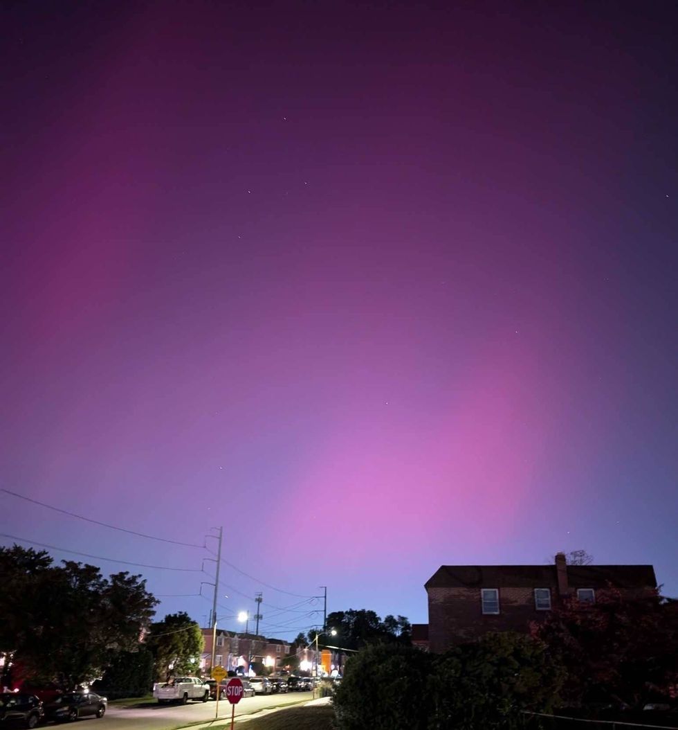 The aurora borealis as seen from Ridley Park, Delaware County.