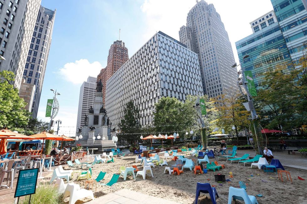 The Beach at Campus Martius in Detroit