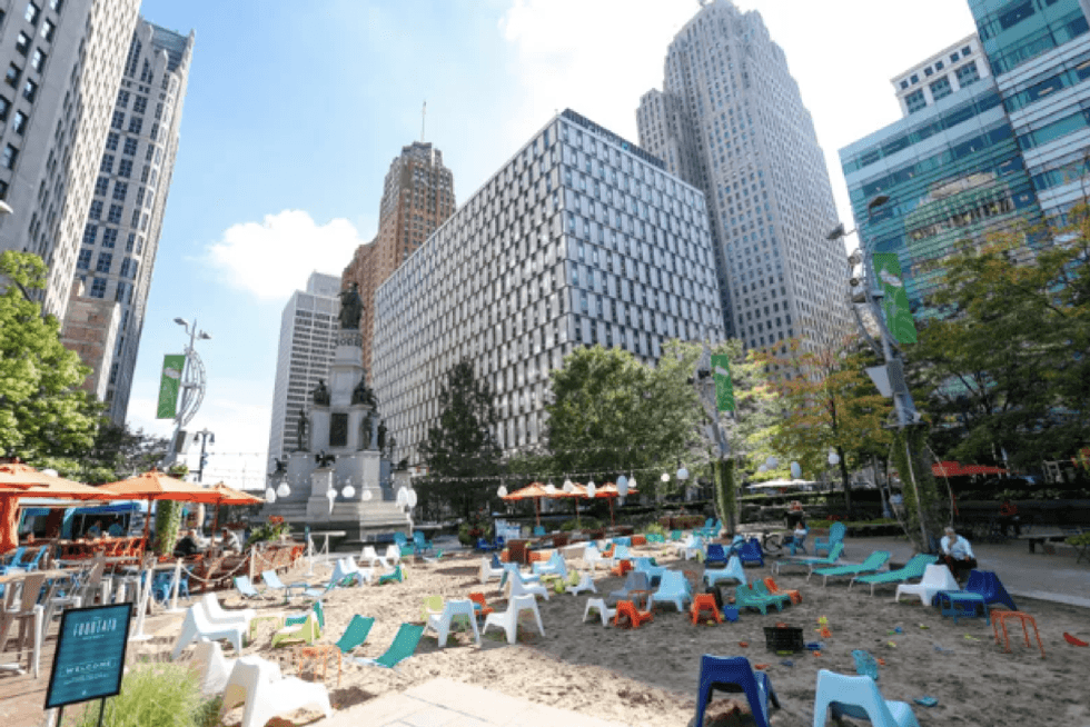 The Beach at Campus Martius Park