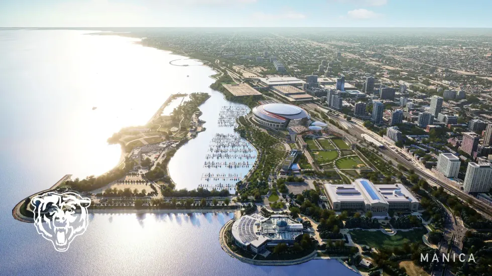 The Bears released renderings of a proposed state-of-the-art stadium on the lakefront.