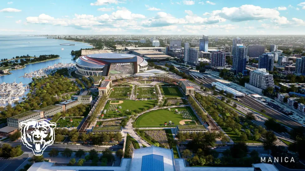 The Bears released renderings of a proposed state-of-the-art stadium on the lakefront.