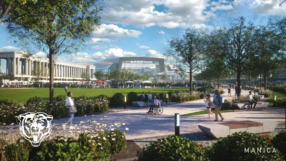 The Bears released renderings of a proposed state-of-the-art stadium on the lakefront.