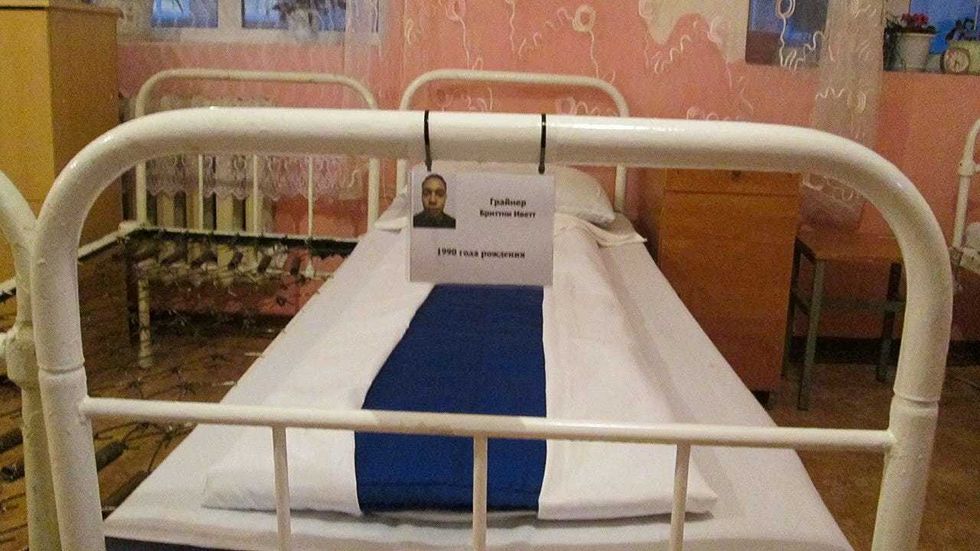 The bed of Brittney Griner is pictured at Women