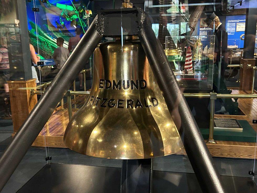 The bell of the SS Edmund Fitzgerald, which sank in Lake Superior on Nov. 10, 1975, is on display at the Great Lakes Shipwreck Museum at Whitefish Point.