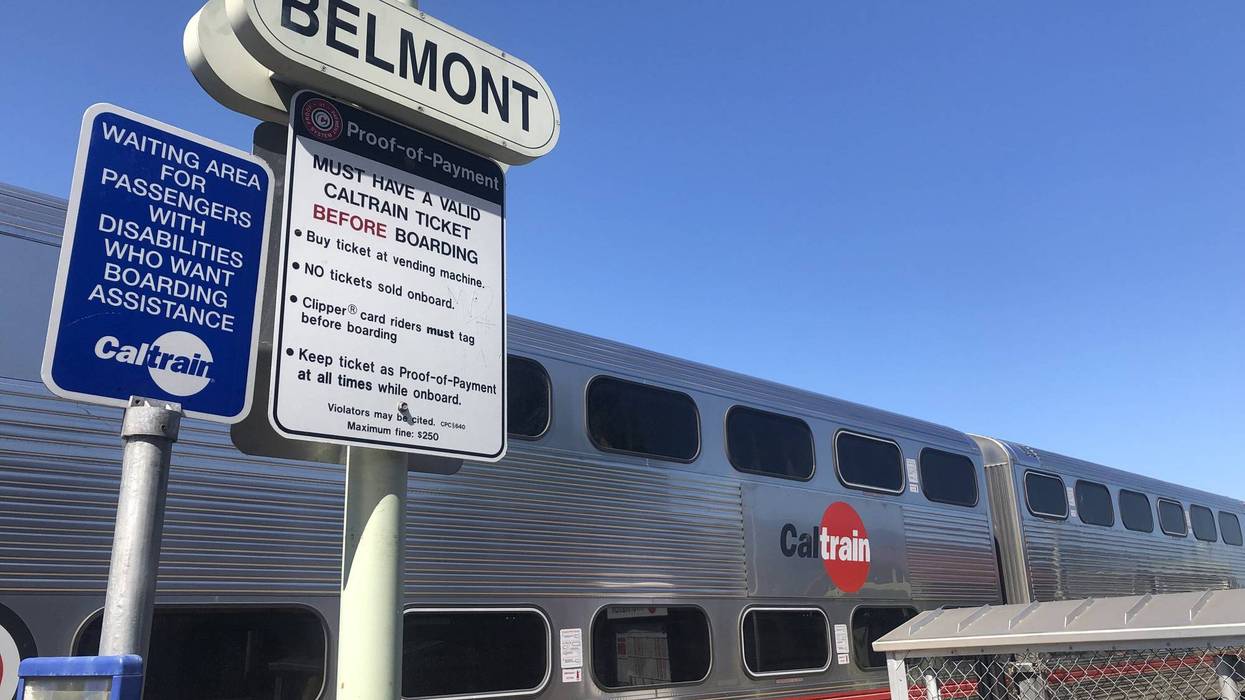 The Belmont station for Caltrain.