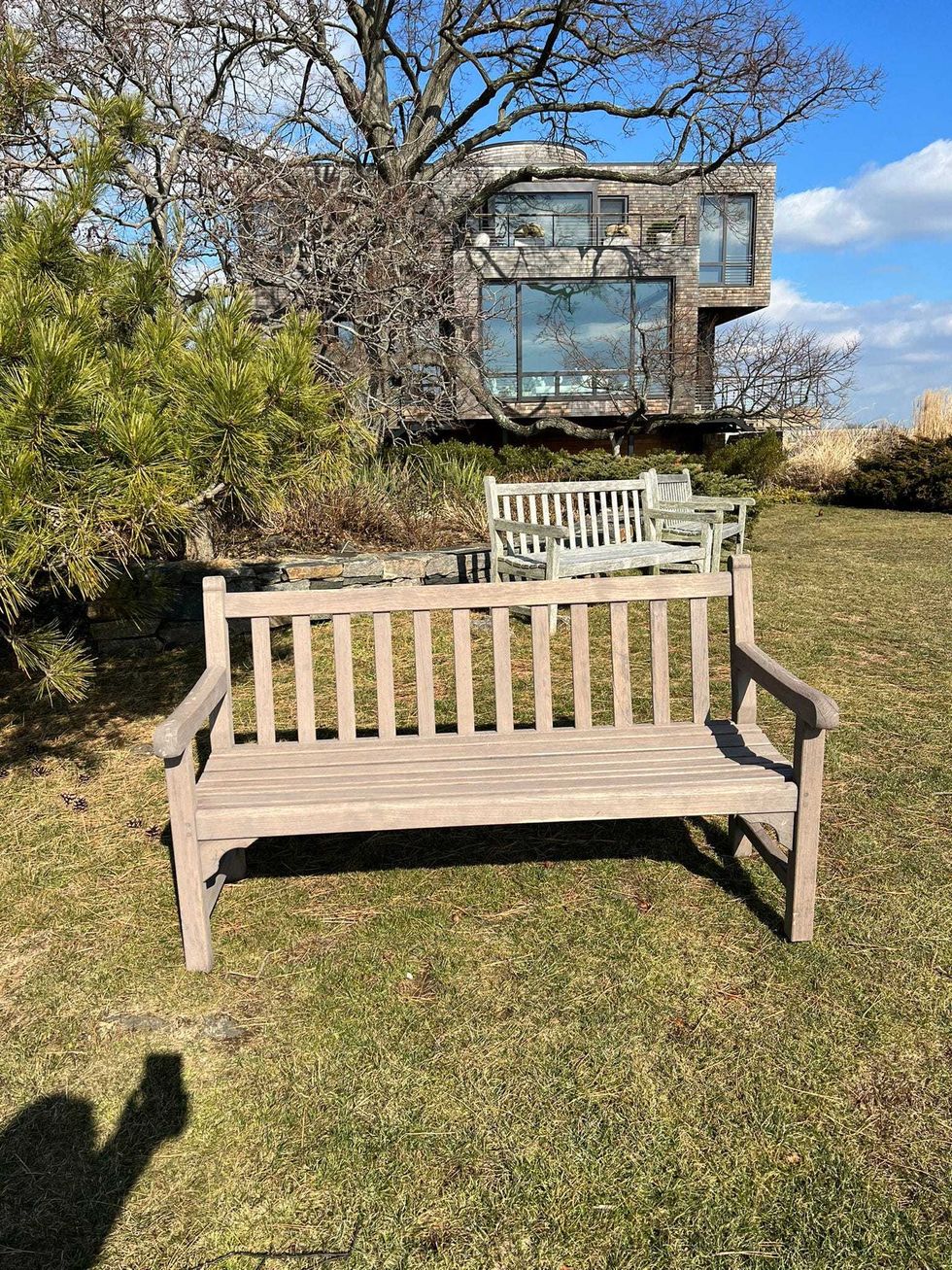 The bench was back at Rocky Point in Norwalk this week after making the 17-mile journey across the Long Island Sound to Suffolk County