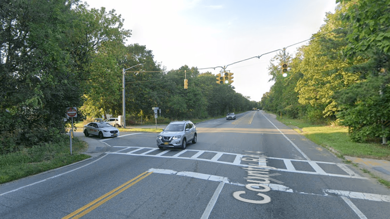 The BMW crashed at Commack Road and Burlington Avenue in Deer Park early Thursday
