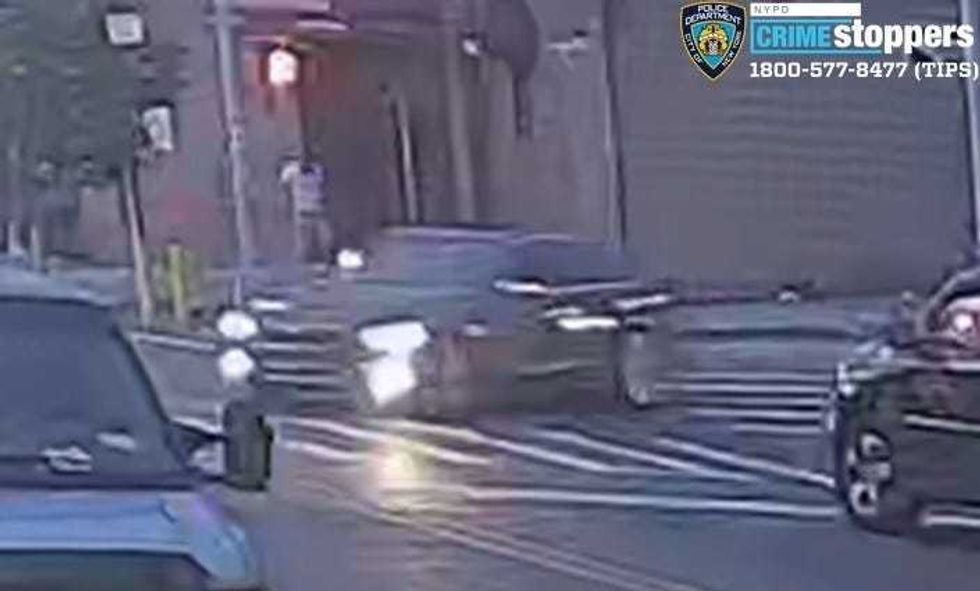 The BMW near the scene of the crash last Wednesday