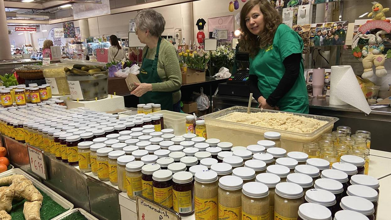 .The Broadway Market's Famous Horseradish is one of the market's big draws.