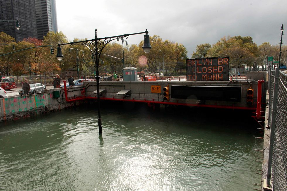 The Brooklyn Battery Tunnel is flooded after a tidal surge caused by Hurricane Sandy on Oct. 30, 2012, in Manhattan