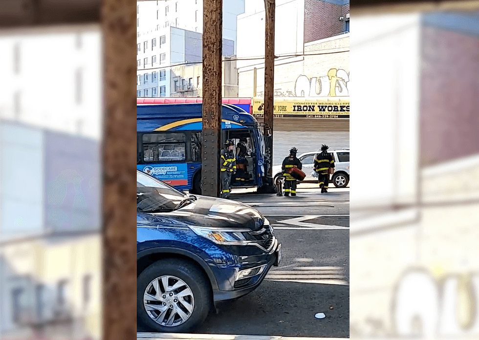 The bus crashed into a subway support pole near the West Farms Square–East Tremont Avenue station