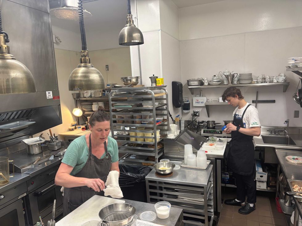 The busy kitchen at St. Paul