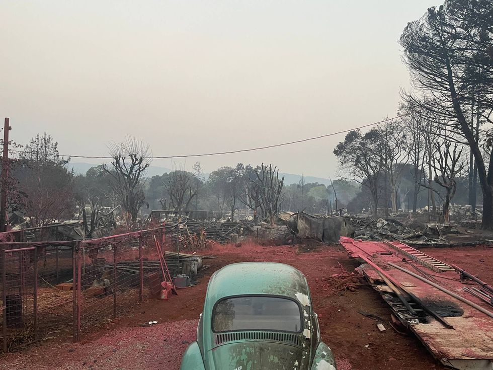 The Cache Fire decimated a mobile home park Wednesday afternoon.