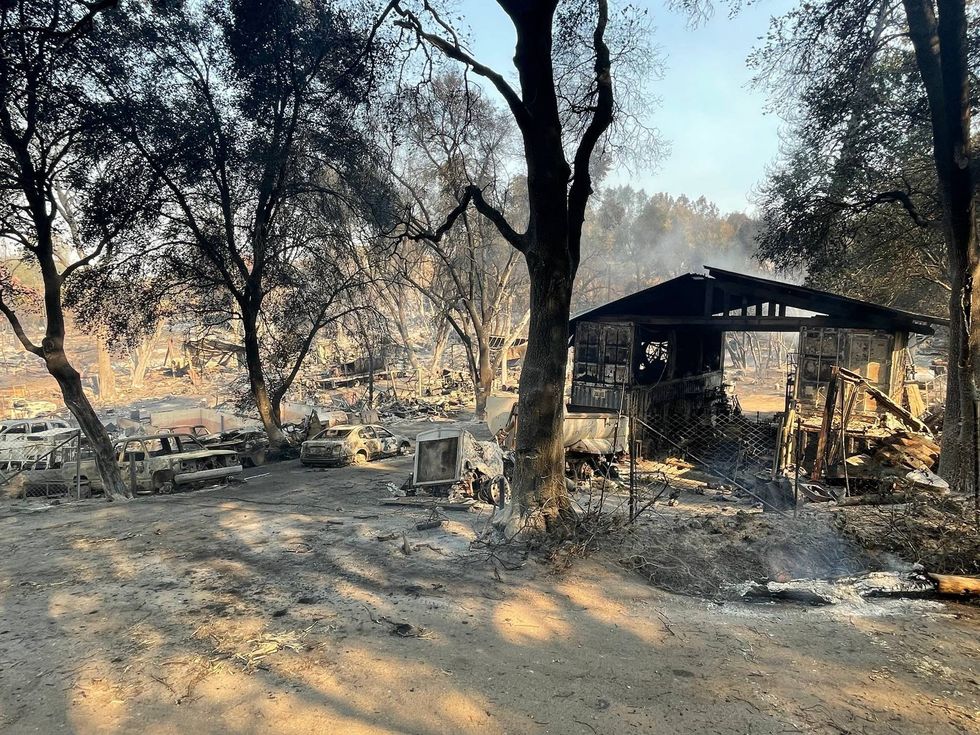 The Cache Fire decimated a mobile home park Wednesday.