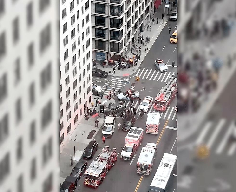The chaotic crash unfolded around 7:30 p.m. Sunday as a Hyundai Sonata driver was traveling at a high rate of speed up Third Avenue