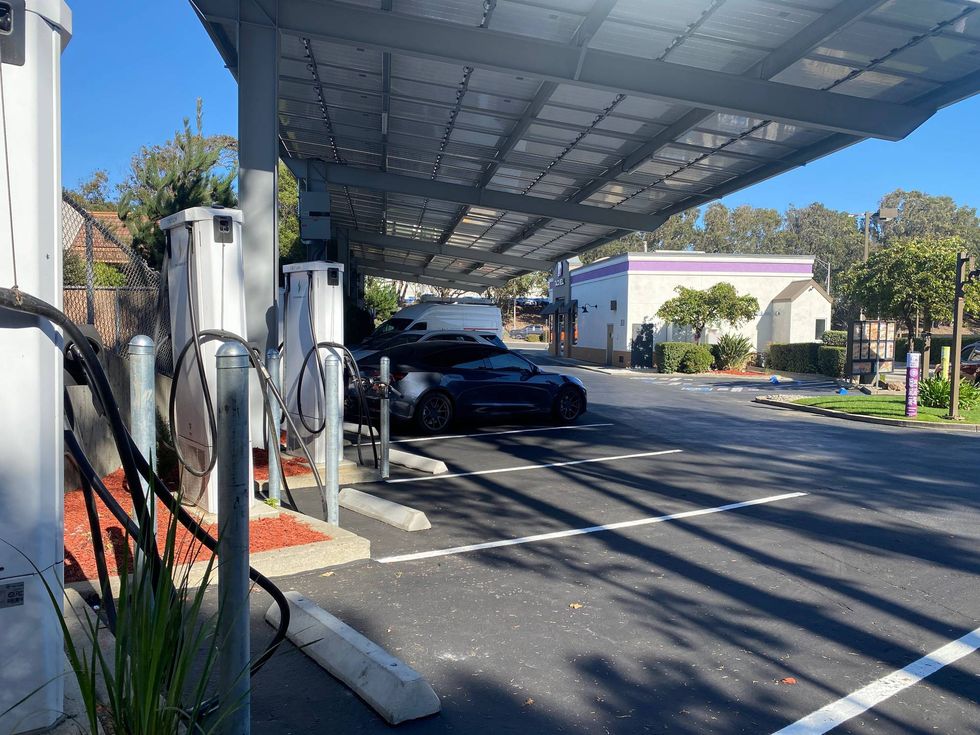 The charging stations at the Taco Bell on El Camino Real.