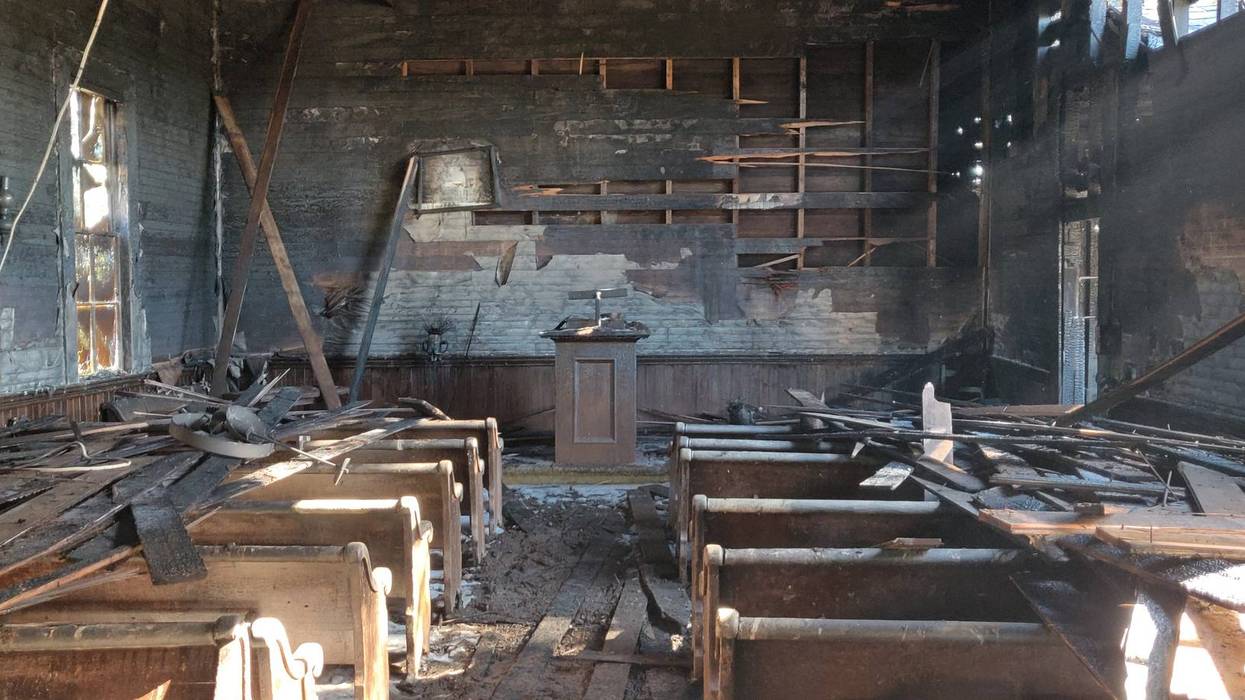 The Church of Christ in Forestville, built in 1879, was badly damaged in a fire Nov. 25, 2019.