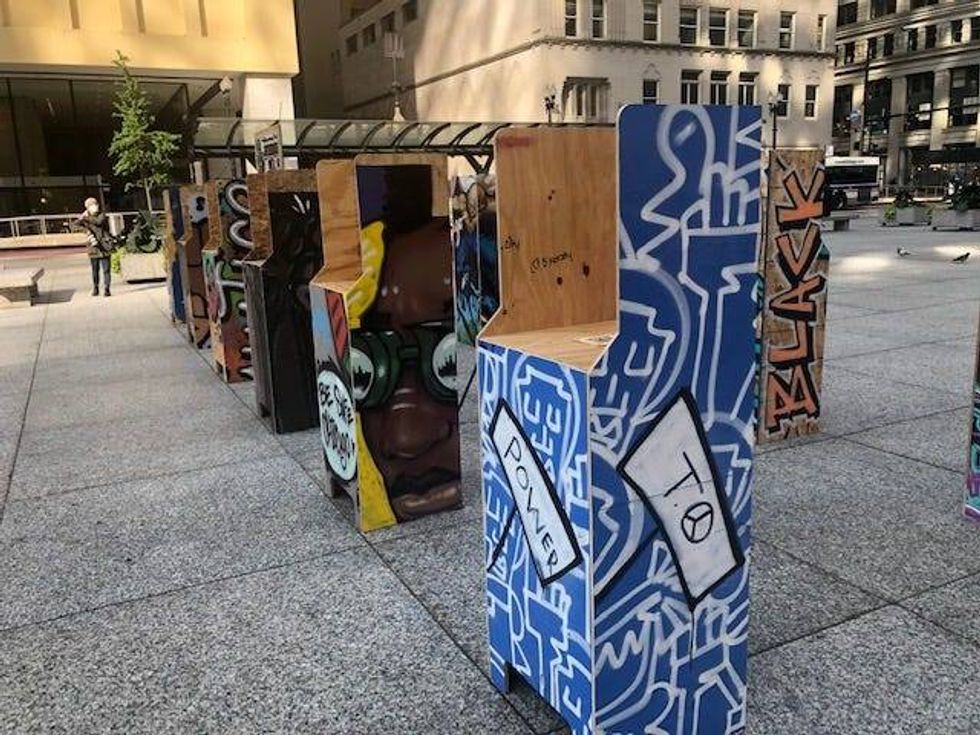 The city of Chicago took a symbol of the unrest we saw on the streets over the summer when looting occurred and created an educational art installation.