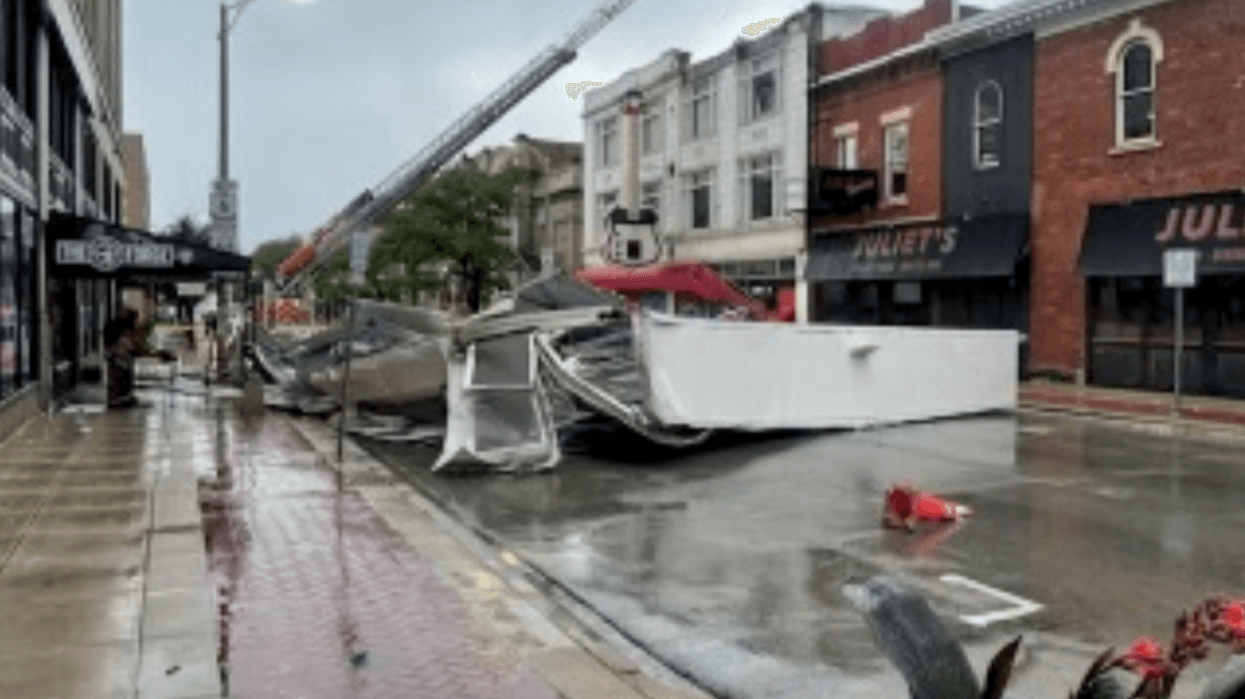 The city of Joliet shared a photo showing damage following Sunday's storms.