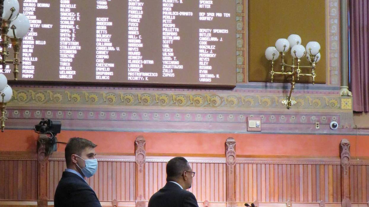 The Connecticut House in special session, debating the state's marijuana legalization bill, 6/16/21.