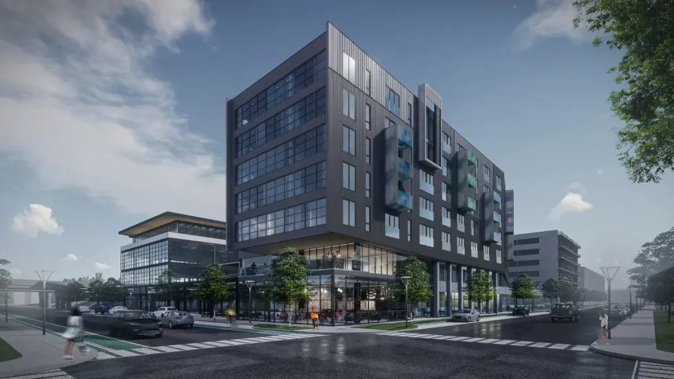 The Cortex MX Building is the first major residential development of new construction in the Cortex Innovation District.