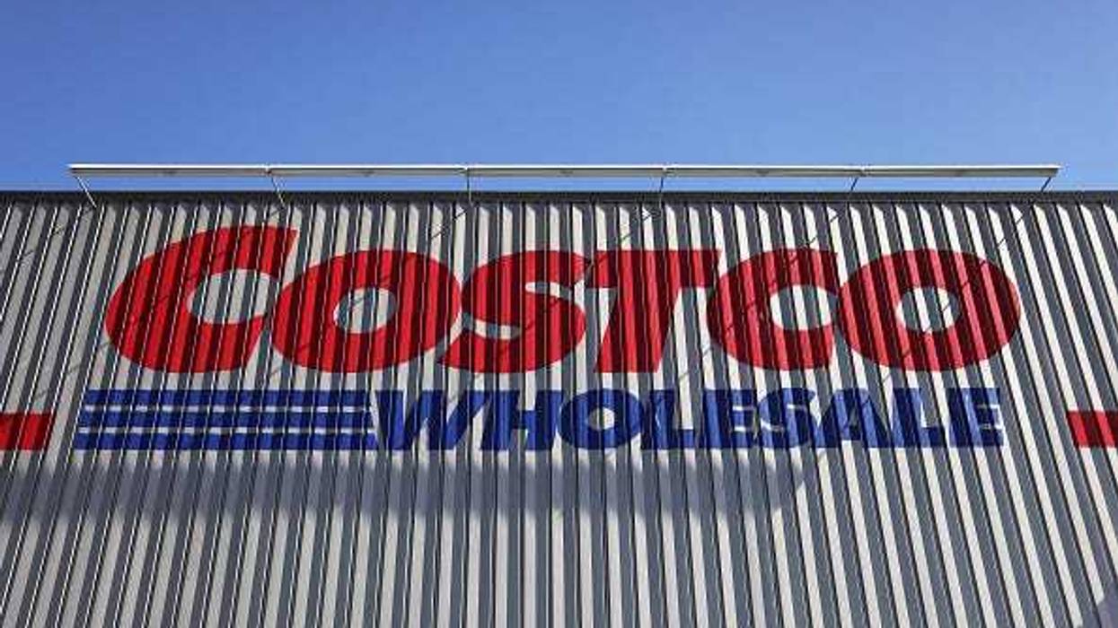 The Costco logo is displayed at a Costco store on February 25, 2021 in Inglewood, California.