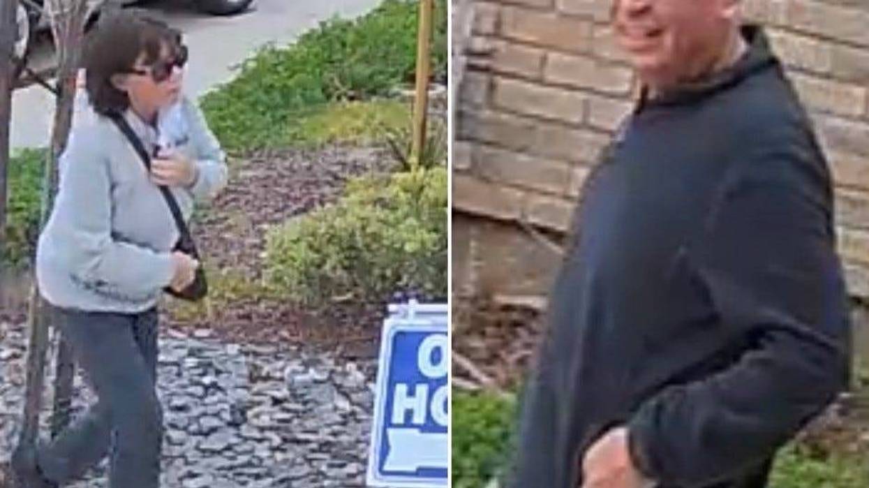 The couple, pictured here, are accused by realtors in the Roseville area of stealing items from open houses.