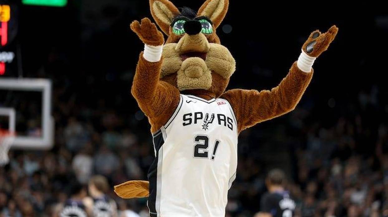 The Coyote of the San Antonio Spurs performs during the game against the Utah Jazz at Frost Bank Center on December 27, 2025 in San Antonio, Texas