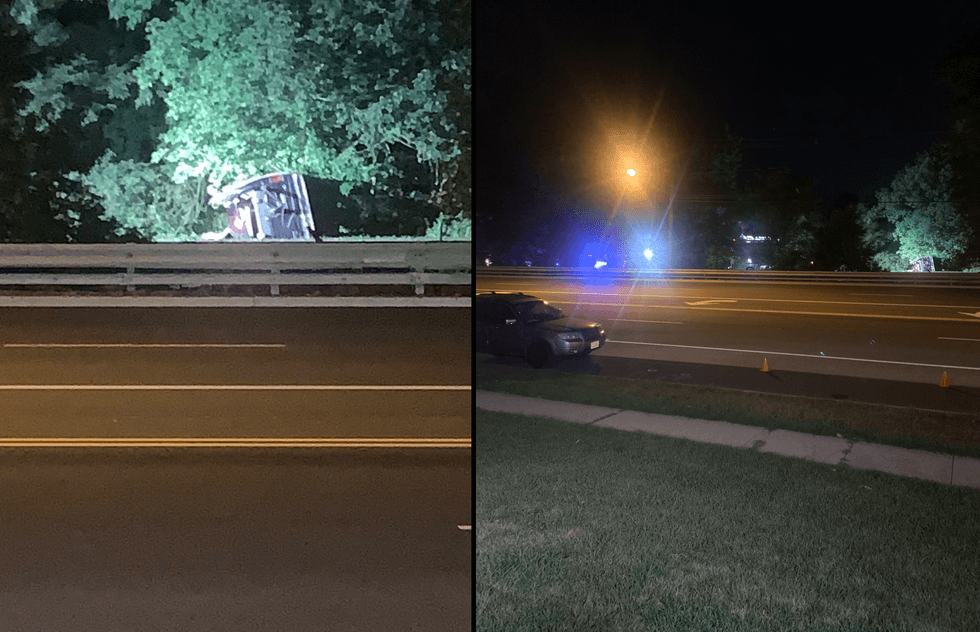 The crash happened in the center median of the southbound Palisades Parkway