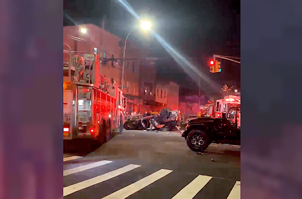 The crash left a trail of destruction at 101st Avenue and 121st Street in South Richmond Hill on Monday night
