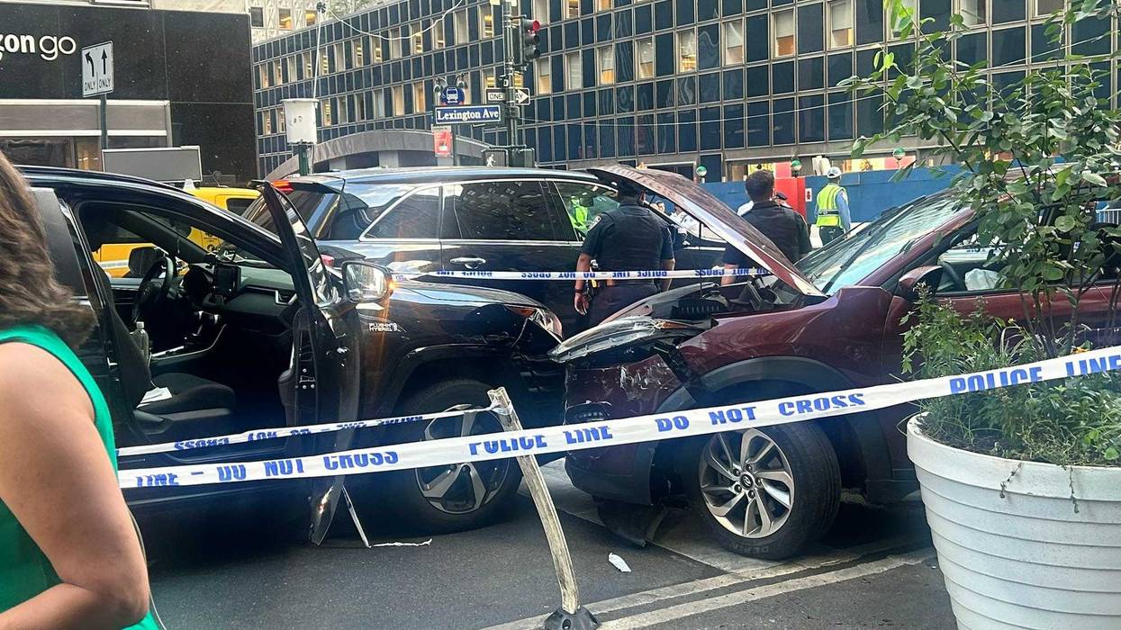 The crash scene near East 42nd Street and Lexington Avenue