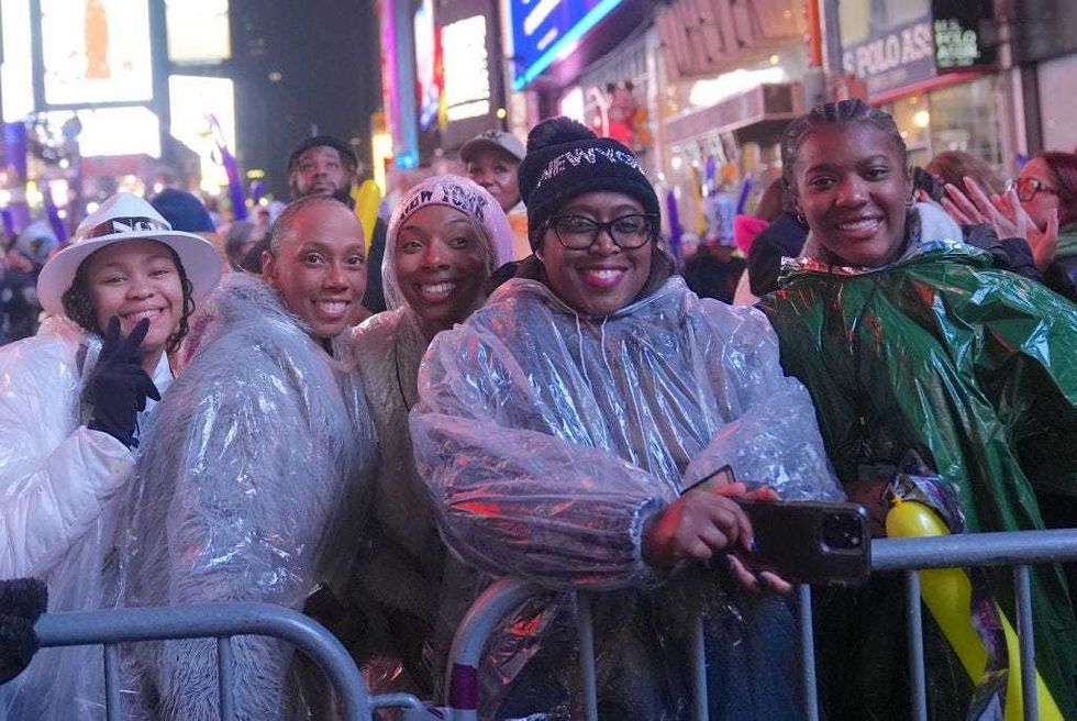 The crowd gathered in Times Square for Dick Clark