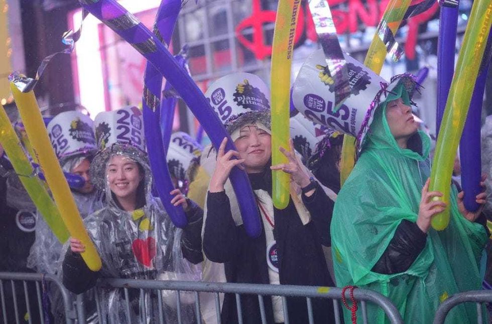 The crowd gathered in Times Square for Dick Clark