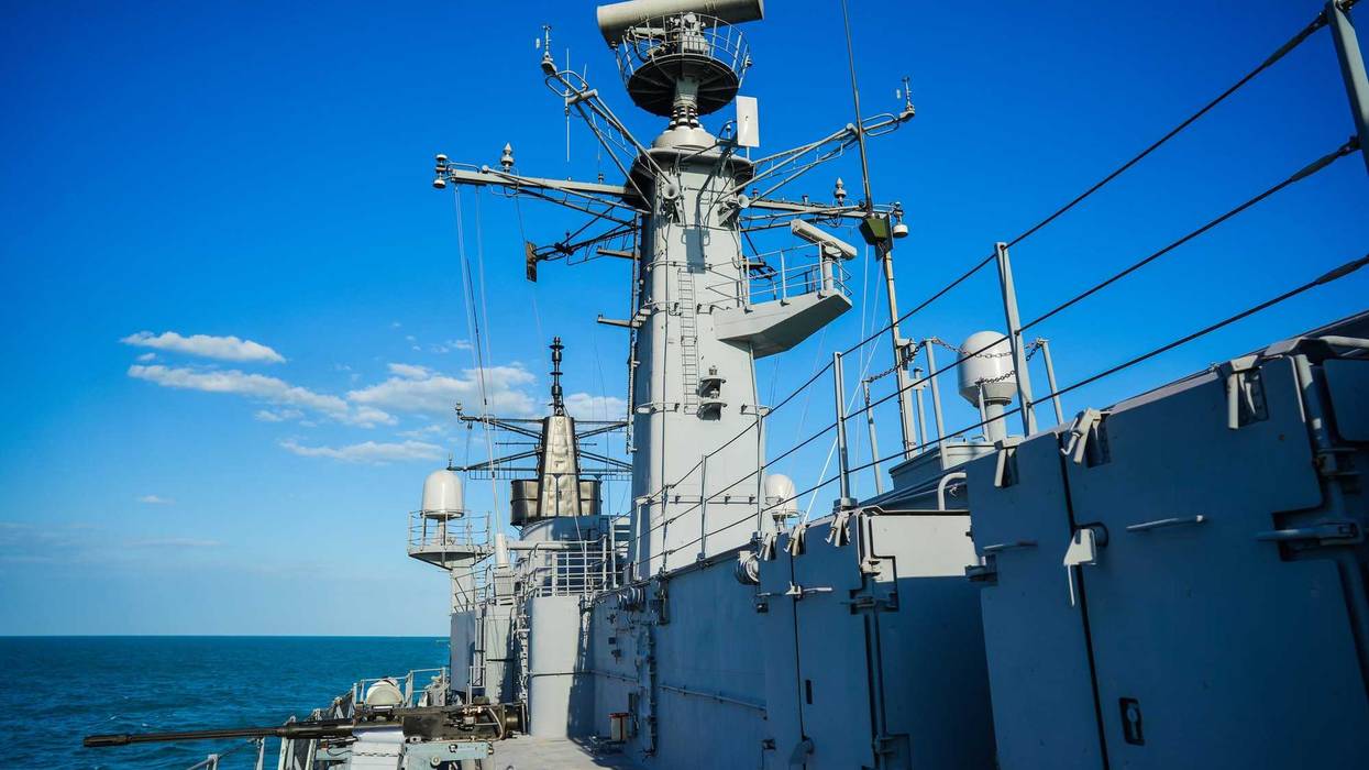 The deck of US Navy ship.