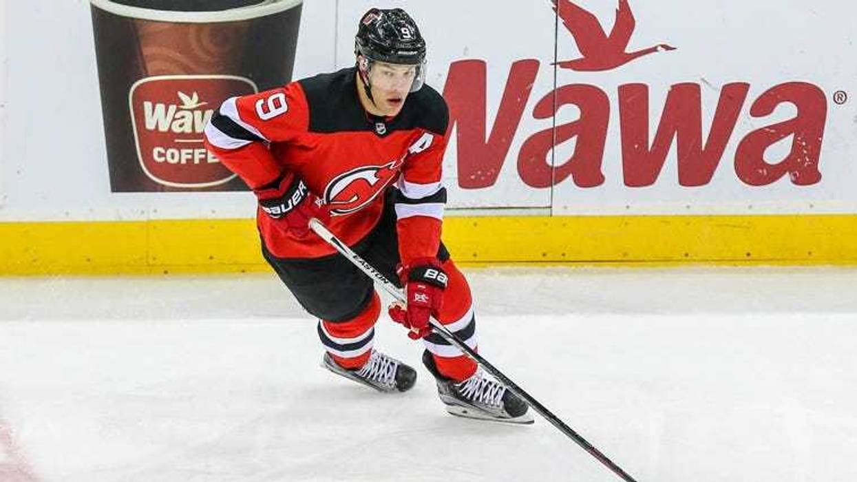 The Devils' Taylor Hall reacts after a second-period goal by the Tampa Bay Lightning on Dec. 3, 2018, at the Prudential Center.