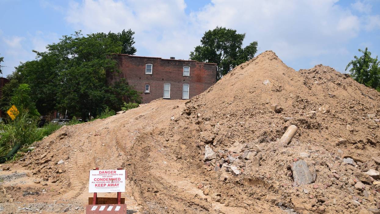 The dirt mound at 2221 S. 7th Street on 7/24/26