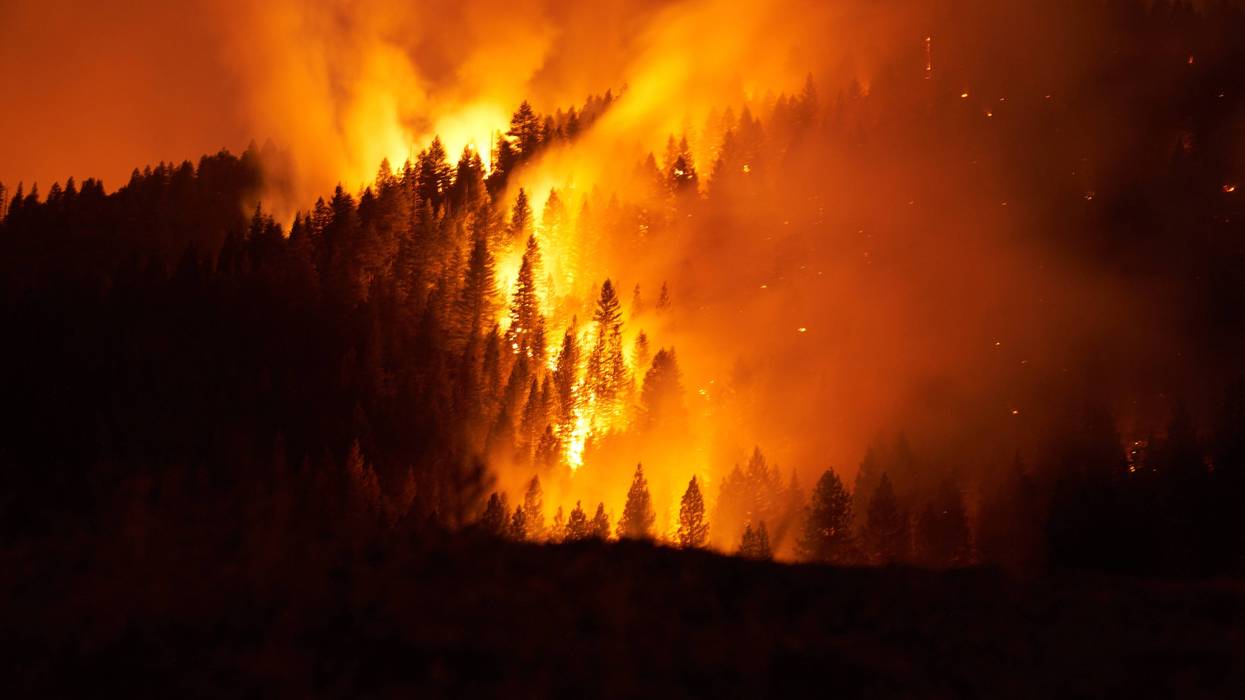 The Dixie Fire pushes through the Genesee Valley on August 21, 2021 in Genesee, California.