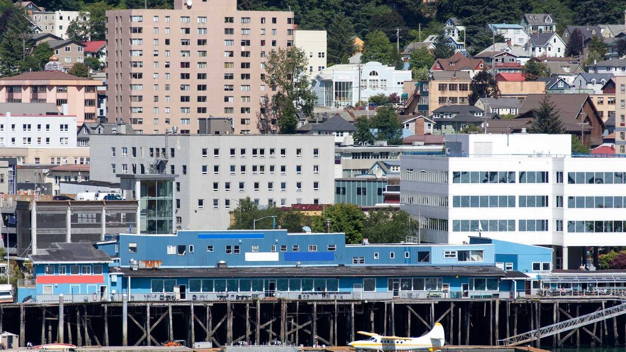 The downtown buildings of Juneau, the capital of Alaska.