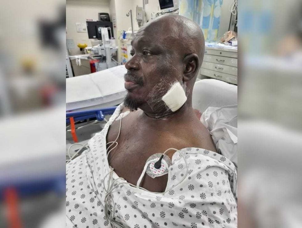 The driver, a 17-year veteran of the MTA, was hospitalized in stable condition with a "deep laceration" to his neck, according to TWU Local 100