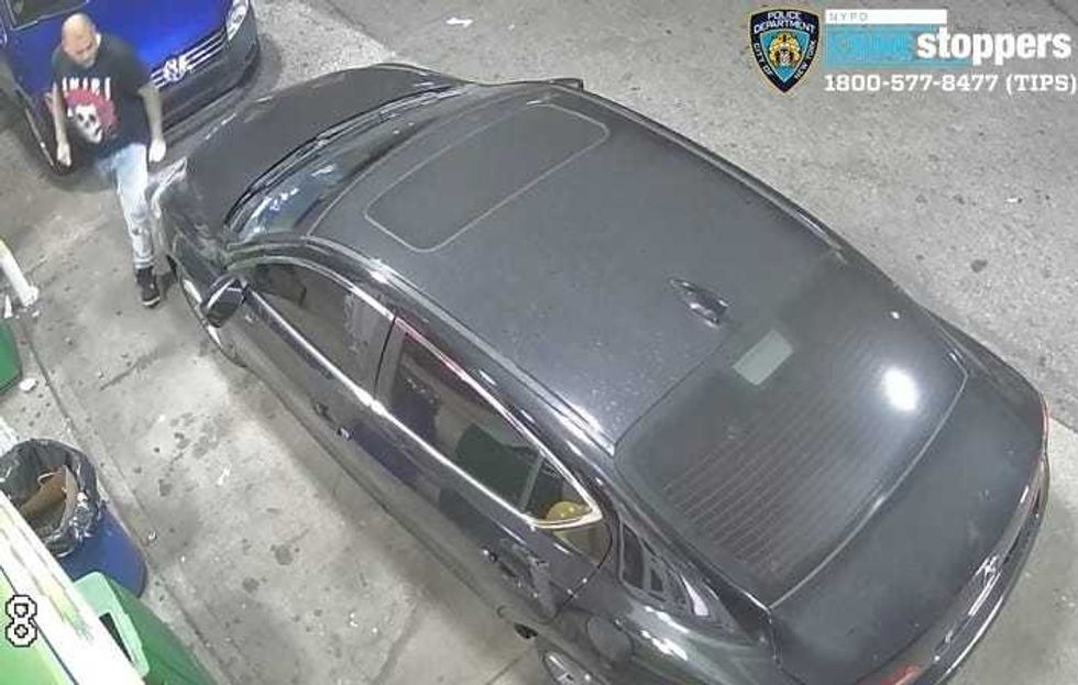 The driver of the Acura sped through the station at a high rate of speed, police said