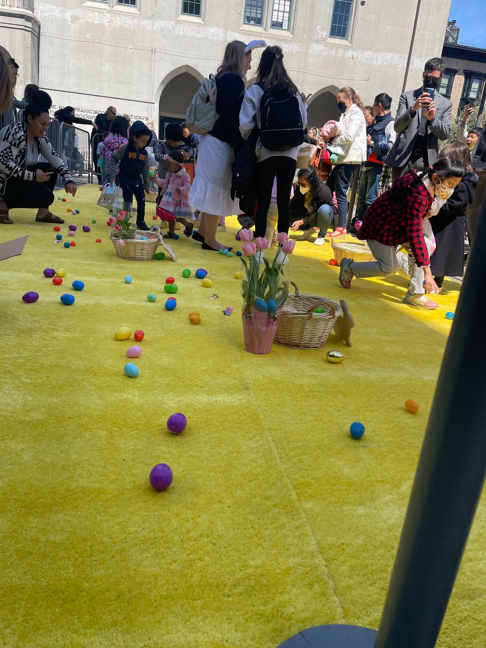 The Easter egg hunt at Grace Cathedral.