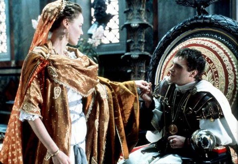 The Emperor of Rome Commodus (Joaquin Phoenix) questions the loyalty of his sister Lucilla (Connie Nielsen) in "Gladiator."