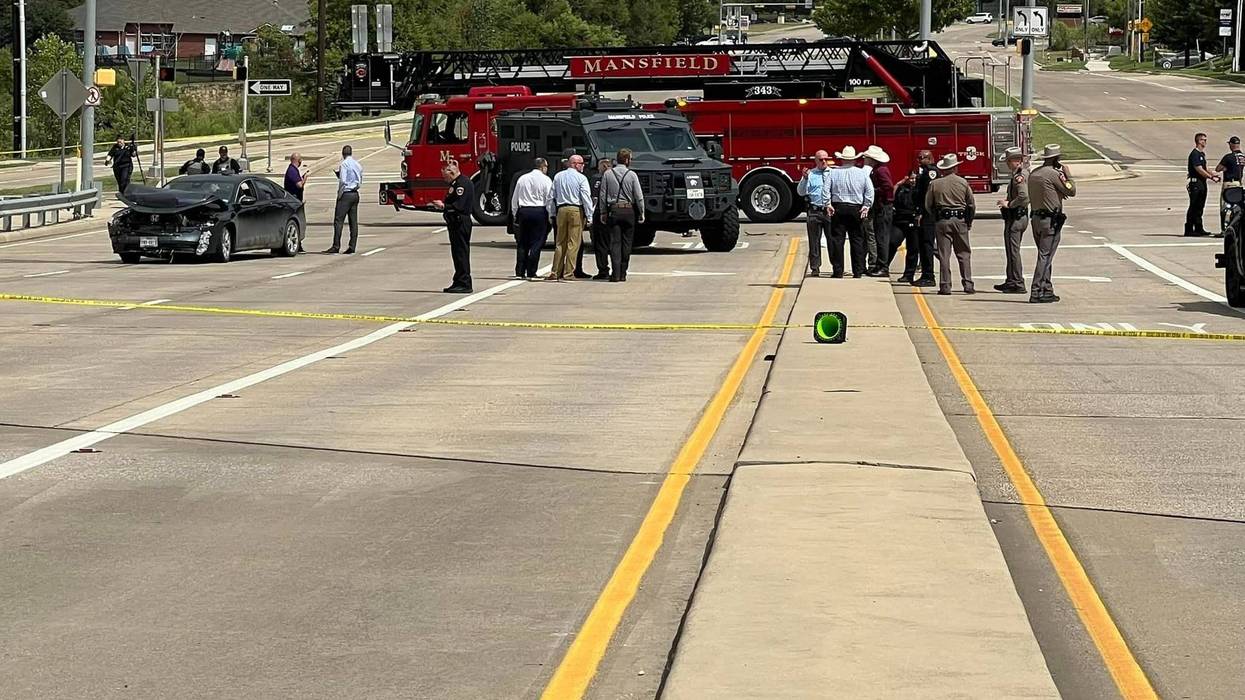The end of a chase in Mansfield, Texas on Monday, Sept. 23, 2024.
