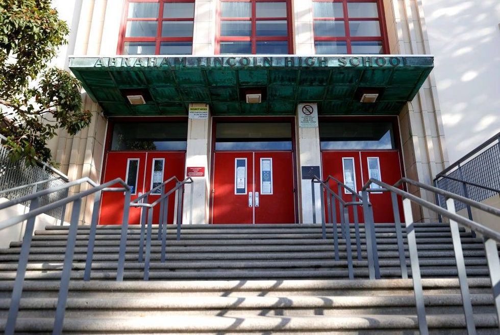 The entrance of Abraham Lincoln High School on December 17, 2020 in San Francisco, California.