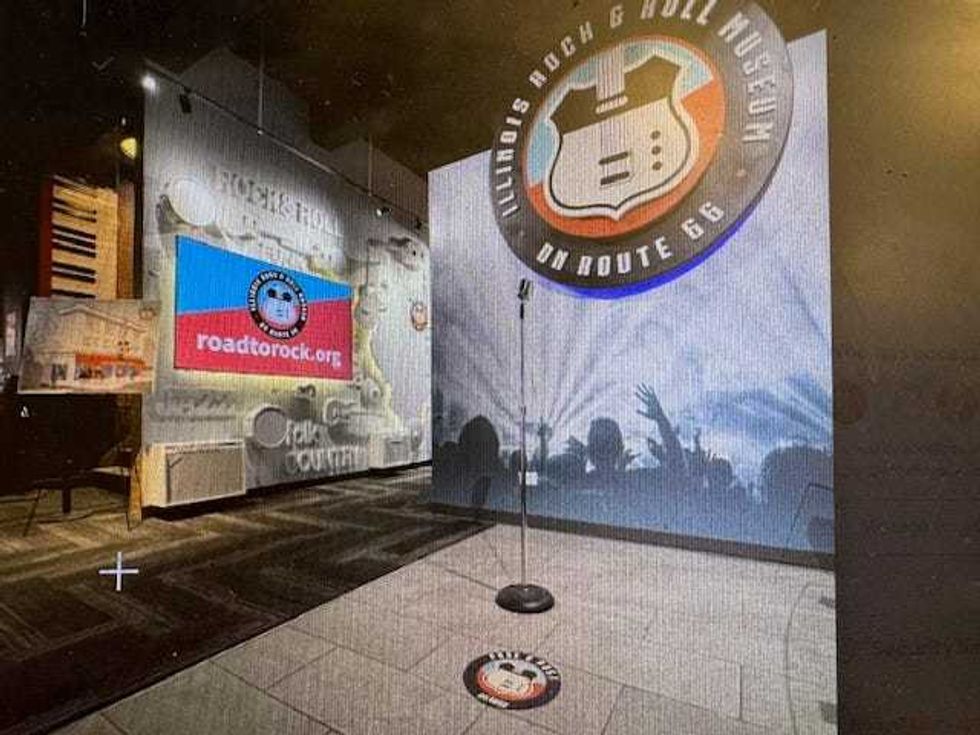 The entrance to the IL Rock & Roll Hall of Fame Museum