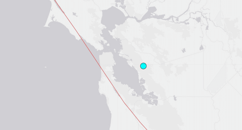 The epicenter of the earthquake about 1.8 miles north of San Lorenzo.