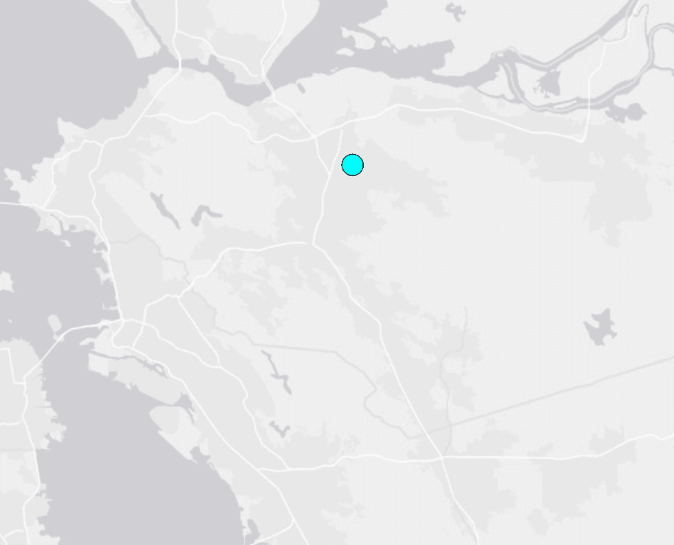 The epicenter of the earthquake was estimated at 0.7 miles west of Concord.