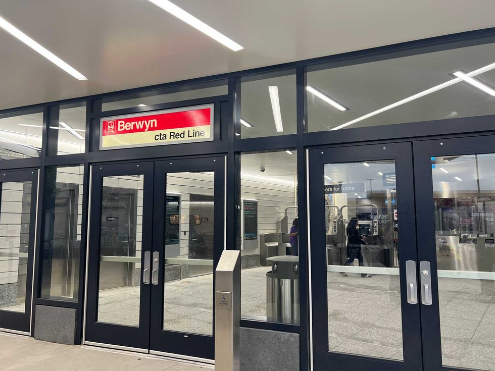 The exterior of the brand new Berwyn Red Line station in Uptown. It